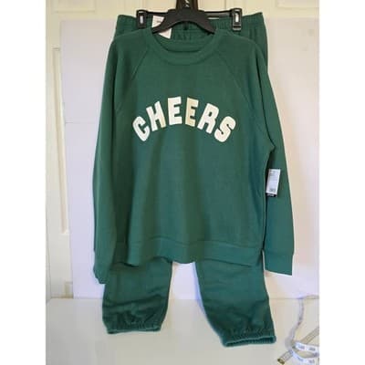SONOMA Goods for Life Womens Green Cheers Sweatshirt Jogger Set XL - Image 1