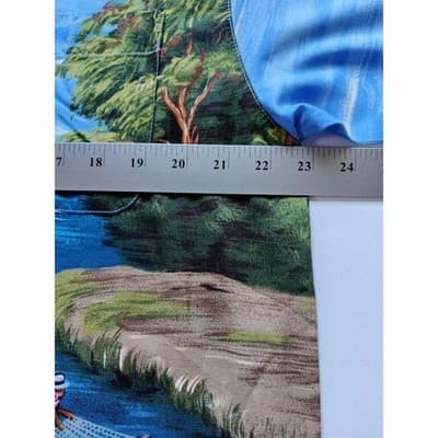 Mens Hawaiian Shirt Size L Global Tracking GPS Blue Short Sleeve Button Up - Thumbnail 6