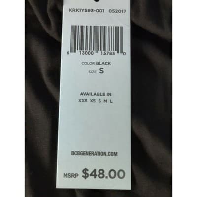 NWT BCBGeneration Womens Tank Top Square Neck Sleeveless Black Size Small - Thumbnail 5