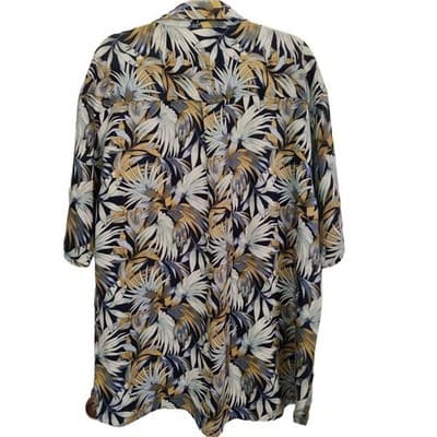 Summa Men's Shirt Large Hawaiian Tropical Cotton Rayon Short-Sleeved - Thumbnail 2