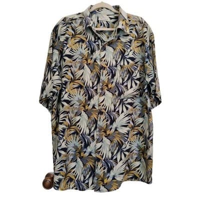 Summa Men's Shirt Large Hawaiian Tropical Cotton Rayon Short-Sleeved - Thumbnail 10