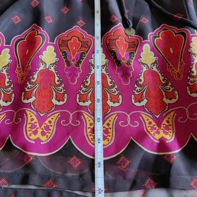 Mossimo Women's Chiffon Button 3/4 Sleeve Drawstring Waist Dress SZ XS - Thumbnail 10