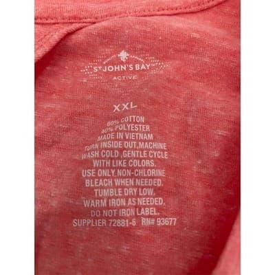 St. John's Bay Women's 2XL Red Short Sleeve T-Shirt #HappyCamper Graphic - Thumbnail 3