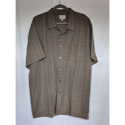 Mens Trader Bay Short Sleeve Plaid Button Down Shirt Size 2XL - Thumbnail 5