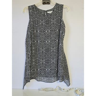 Fever Floral Print Sleeveless A Line Tunic Top Women's S - Thumbnail 2