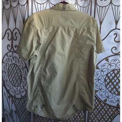 Seven Souls Mens Snap Shirt Short Sleeve Collared Pockets Gray Size Medium - Thumbnail 3