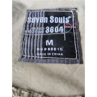 Seven Souls Mens Snap Shirt Short Sleeve Collared Pockets Gray Size Medium - Thumbnail 4