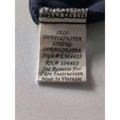 E&M Womens Chiffon Ruffle Short Sleeve Pullover Top Blouse Navy Blue Size M - Thumbnail 5