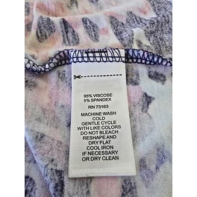 95% Viscose 5% Spandex Knit Top Floral Print - Thumbnail 4