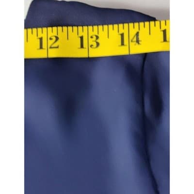 E&M Womens Chiffon Ruffle Short Sleeve Pullover Top Blouse Navy Blue Size M - Thumbnail 7