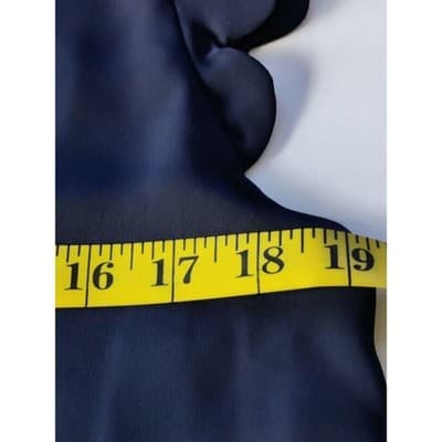 E&M Womens Chiffon Ruffle Short Sleeve Pullover Top Blouse Navy Blue Size M - Thumbnail 8