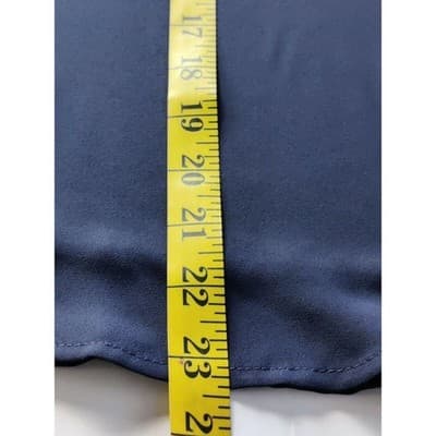 E&M Womens Chiffon Ruffle Short Sleeve Pullover Top Blouse Navy Blue Size M - Thumbnail 9