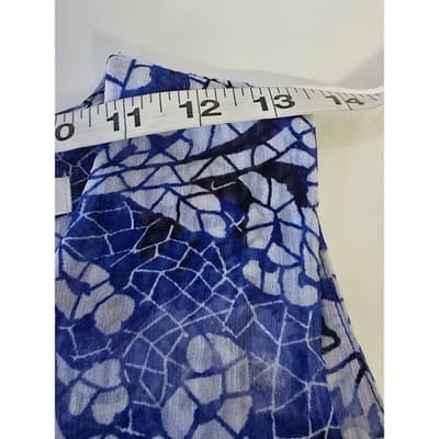 Fever Women Blue White Floral Lace Print Sleeveless Keyhole Neck Tank Top S - Thumbnail 4