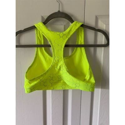 Under Armour Women's HeatGear Sports Bra Yellow Size M Racerback - Thumbnail 4