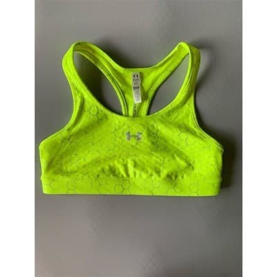 Under Armour Women's HeatGear Sports Bra Yellow Size M Racerback - Thumbnail 7