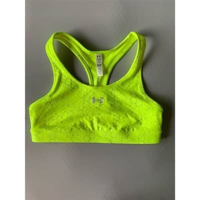 Under Armour Women's HeatGear Sports Bra Yellow Size M Racerback - Thumbnail 6