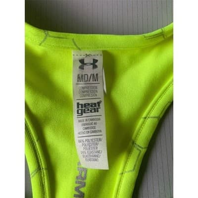 Under Armour Women's HeatGear Sports Bra Yellow Size M Racerback - Thumbnail 5