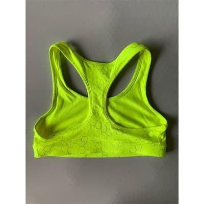 Under Armour Women's HeatGear Sports Bra Yellow Size M Racerback - Thumbnail 3