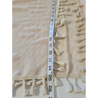 Evelyn K New York Beige Tassel Kimono Cardigan Cover Up - Thumbnail 5