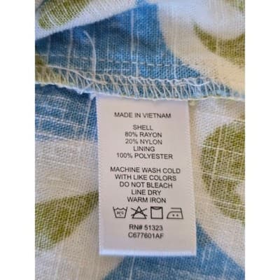 CeCe Blouse Puff Sleeve Split Neck Geometric Print Women's M - Thumbnail 4