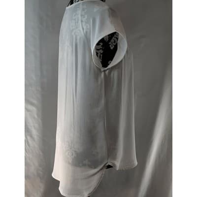 Ro & De Sheer Cut Out White Short Sleeve Top Women's Size Small - Thumbnail 3