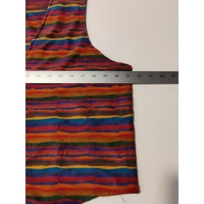 Jazz Sport California Vintage Multicolor Striped Textured Button Front Vest L - Thumbnail 6