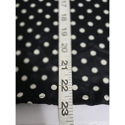 Hana Sung Black White Polka Dot Sleeveless Blouse Top Large Button Front - Thumbnail 7