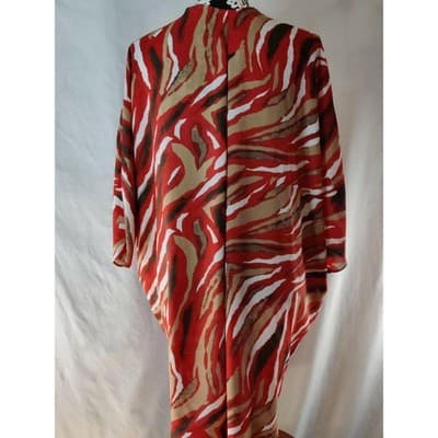 C by Cleopatra Kimono Cardigan Top Red Animal Print Lightweight Women's Size S - Thumbnail 2