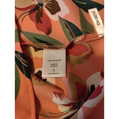 7th Avenue Design Studio New York Floral Bird Cold Shoulder Pleated Blouse Top S - Thumbnail 7