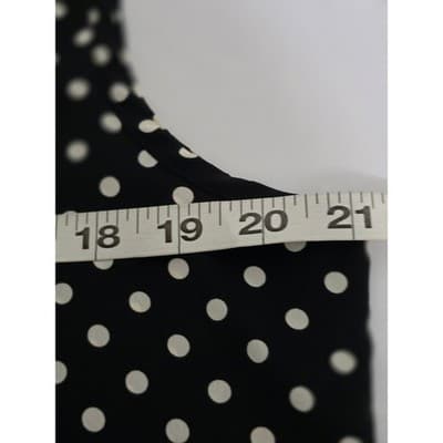 Hana Sung Black White Polka Dot Sleeveless Blouse Top Large Button Front - Thumbnail 6