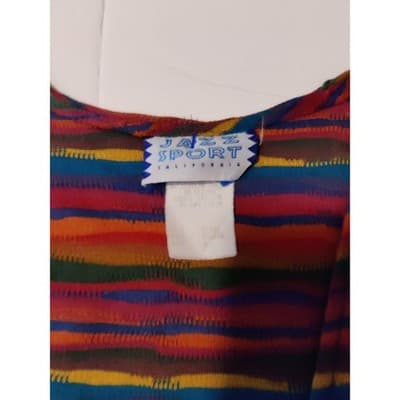 Jazz Sport California Vintage Multicolor Striped Textured Button Front Vest L - Thumbnail 3