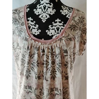 Liz & Co Plus Size Floral Print Cap Sleeve Scoop Neck Top XL - Thumbnail 2