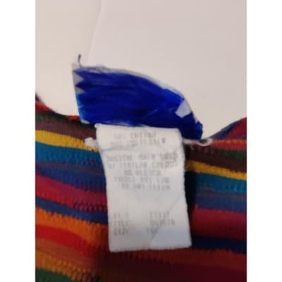 Jazz Sport California Vintage Multicolor Striped Textured Button Front Vest L - Thumbnail 4