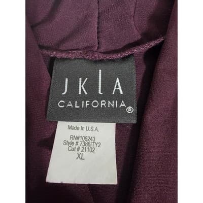 JKLA California Plum Purple Sleeveless Surplice V-Neck Top XL Made in USA - Thumbnail 3