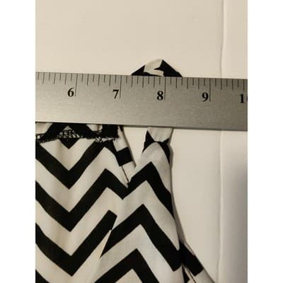 Tyche Black White Chevron Halter Neck Flowy Tunic Top Shirt Small - Thumbnail 5