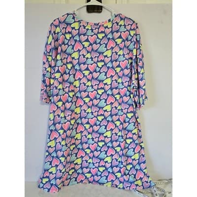 Secret Treasures Sleepwear L XL XG Blue Multi Heart Print Nightgown Dress - Thumbnail 8