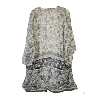 APT 9 Sheer Floral Kimono Cardigan Duster White Gray Metallic Size M - Thumbnail 12