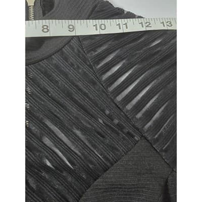 Akira Chicago Black Label Mesh Panel Bodycon Dress Mock Neck Long Sleeve Small - Thumbnail 5