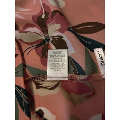 7th Avenue Design Studio New York Floral Bird Cold Shoulder Pleated Blouse Top S - Thumbnail 6