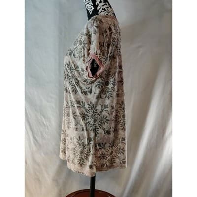 Liz & Co Plus Size Floral Print Cap Sleeve Scoop Neck Top XL - Thumbnail 6