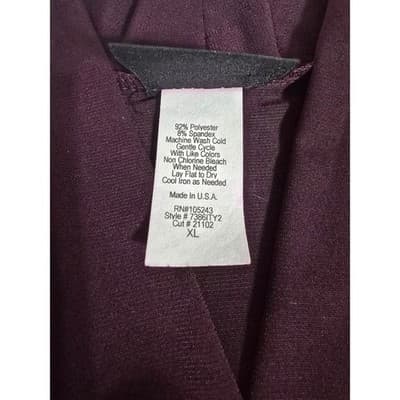 JKLA California Plum Purple Sleeveless Surplice V-Neck Top XL Made in USA - Thumbnail 4