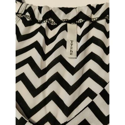 Tyche Black White Chevron Halter Neck Flowy Tunic Top Shirt Small - Thumbnail 3