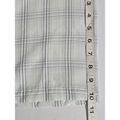 Haggar Mens XL Short Sleeve Plaid Button Down Shirt White Blue Casual Camp Top - Thumbnail 8