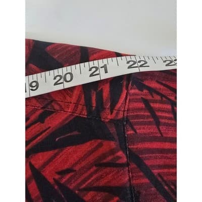 Columbia Mens XXL Red Black Tropical Palm Leaf Print Cotton Short Sleeve Shirt - Thumbnail 7