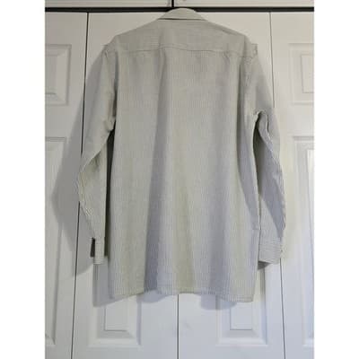 Aumühle Mens Green White Striped Embroidered Long Sleeve Button Down Shirt L - Thumbnail 9