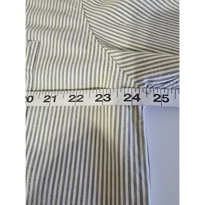 Aumühle Mens Green White Striped Embroidered Long Sleeve Button Down Shirt L - Thumbnail 5