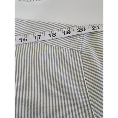 Aumühle Mens Green White Striped Embroidered Long Sleeve Button Down Shirt L - Thumbnail 4