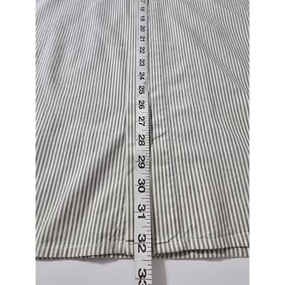 Aumühle Mens Green White Striped Embroidered Long Sleeve Button Down Shirt L - Thumbnail 6