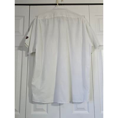 OS Trachten Mens White Embroidered Alpine Short Sleeve Button Down Shirt XL - Thumbnail 2