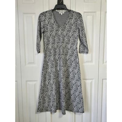 CHAUS Leopard Print V Neck Midi Dress Women's Size Small 3/4 Sleeve - Thumbnail 10